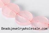 CRQ10 16mm coin A grade natural rose quartz beads Wholesale