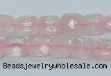 CRQ100 15.5 inches 10*10mm faceted square natural rose quartz beads