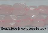 CRQ101 15.5 inches 14*14mm faceted square natural rose quartz beads