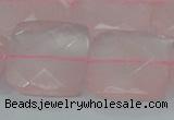 CRQ102 15.5 inches 25*25mm faceted square natural rose quartz beads