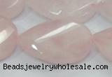 CRQ103 15.5 inches 30*40mm twisted teardrop natural rose quartz beads