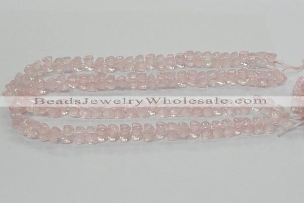 CRQ105 15.5 inches 7*11mm double heart natural rose quartz beads