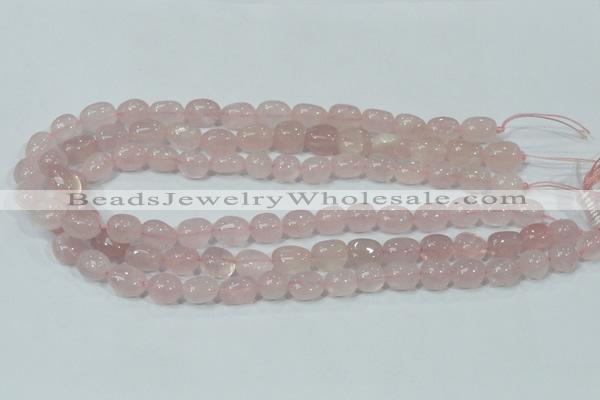 CRQ112 15.5 inches 10*13mm nugget natural rose quartz beads