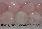 CRQ132 15.5 inches 12mm faceted round natural rose quartz beads