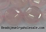 CRQ141 15.5 inches 20mm faceted coin natural rose quartz beads