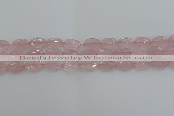 CRQ146 15.5 inches 10*14mm faceted oval natural rose quartz beads