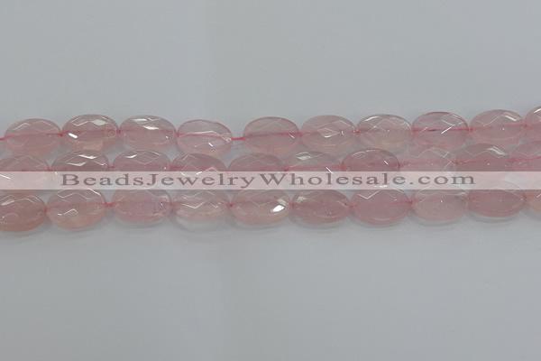 CRQ147 15.5 inches 12*16mm faceted oval natural rose quartz beads