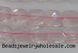 CRQ153 15.5 inches 8mm faceted square natural rose quartz beads