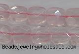 CRQ154 15.5 inches 10mm faceted square natural rose quartz beads