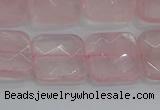 CRQ156 15.5 inches 15mm faceted square natural rose quartz beads