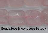 CRQ157 15.5 inches 18mm faceted square natural rose quartz beads