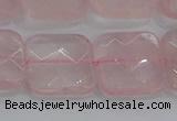 CRQ158 15.5 inches 20mm faceted square natural rose quartz beads