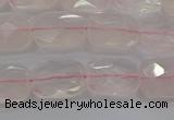 CRQ163 15.5 inches 8*10mm faceted rectangle natural rose quartz beads