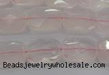 CRQ164 15.5 inches 10*14mm faceted rectangle natural rose quartz beads