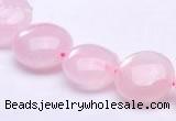 CRQ18 8*14mm flat round natural rose quartz beads wholesale