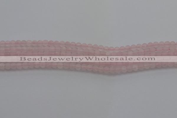 CRQ180 15.5 inches 4mm round matte rose quartz beads wholesale