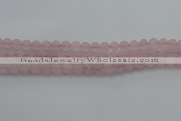 CRQ182 15.5 inches 8mm round matte rose quartz beads wholesale