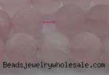 CRQ184 15.5 inches 12mm round matte rose quartz beads wholesale