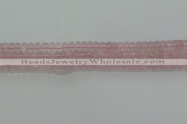 CRQ188 15.5 inches 6*10mm rondelle natural rose quartz beads