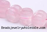 CRQ19 12*12mm dumbbell-shaped natural rose quartz bead Wholesale