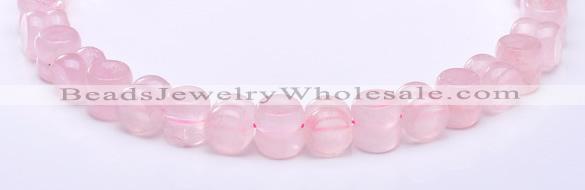 CRQ19 12*12mm dumbbell-shaped natural rose quartz bead Wholesale