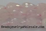 CRQ196 15.5 inches 10*14mm faceted teardrop natural rose quartz beads