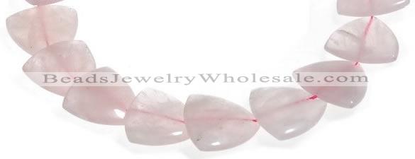 CRQ22 16 inches 25mm triangle rose quartz beads Wholesale