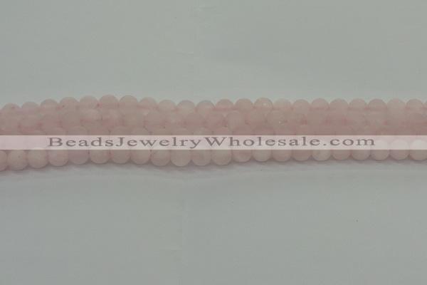 CRQ221 15.5 inches 6mm round matte rose quartz gemstone beads