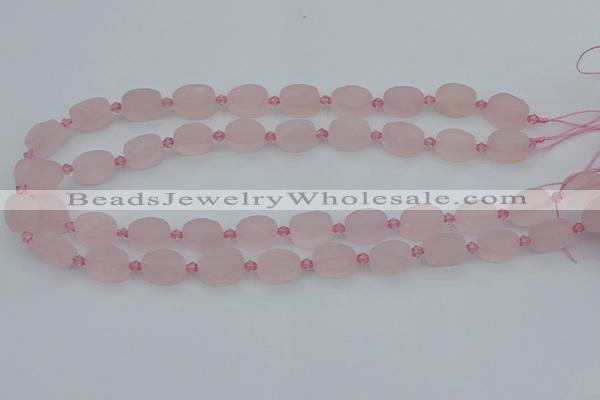 CRQ231 15.5 inches 10*14mm oval rose quartz beads wholesale