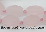 CRQ234 15.5 inches 13*20mm oval rose quartz beads wholesale