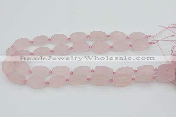 CRQ234 15.5 inches 13*20mm oval rose quartz beads wholesale