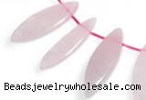 CRQ24 multi sizes flat rice shape rose quartz beads wholesale