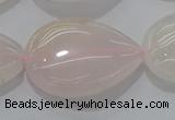 CRQ241 15.5 inches 18*25mm flat teardrop rose quartz beads