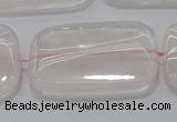 CRQ247 15.5 inches 22*30mm rectangle rose quartz beads wholesale