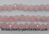 CRQ261 15.5 inches 6mm faceted round rose quartz beads