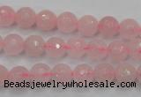 CRQ262 15.5 inches 8mm faceted round rose quartz beads