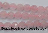 CRQ263 15.5 inches 8mm faceted round rose quartz beads