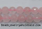 CRQ264 15.5 inches 10mm faceted round rose quartz beads