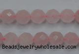 CRQ265 15.5 inches 10mm faceted round rose quartz beads