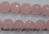 CRQ266 15.5 inches 12mm faceted round rose quartz beads