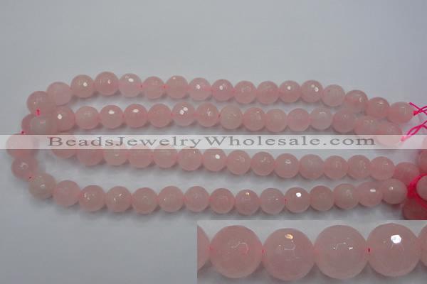 CRQ266 15.5 inches 12mm faceted round rose quartz beads