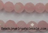 CRQ267 15.5 inches 12mm faceted round rose quartz beads