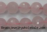 CRQ268 15.5 inches 14mm faceted round rose quartz beads