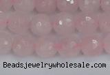 CRQ282 15.5 inches 8mm faceted round rose quartz beads wholesale