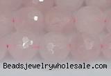 CRQ284 15.5 inches 12mm faceted round rose quartz beads