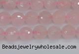 CRQ289 15.5 inches 6mm faceted round rose quartz gemstone beads