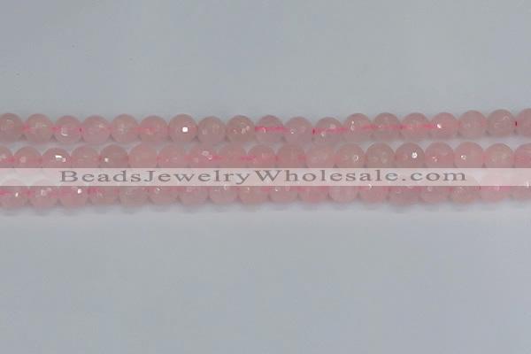 CRQ290 15.5 inches 8mm faceted round rose quartz gemstone beads