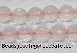 CRQ32 15.5 inches faceted round 12mm natural rose quartz beads