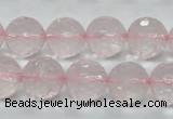 CRQ33 15.5 inches 14mm faceted round natural rose quartz beads