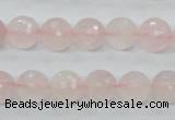 CRQ34 15.5 inches 10mm faceted round natural rose quartz beads